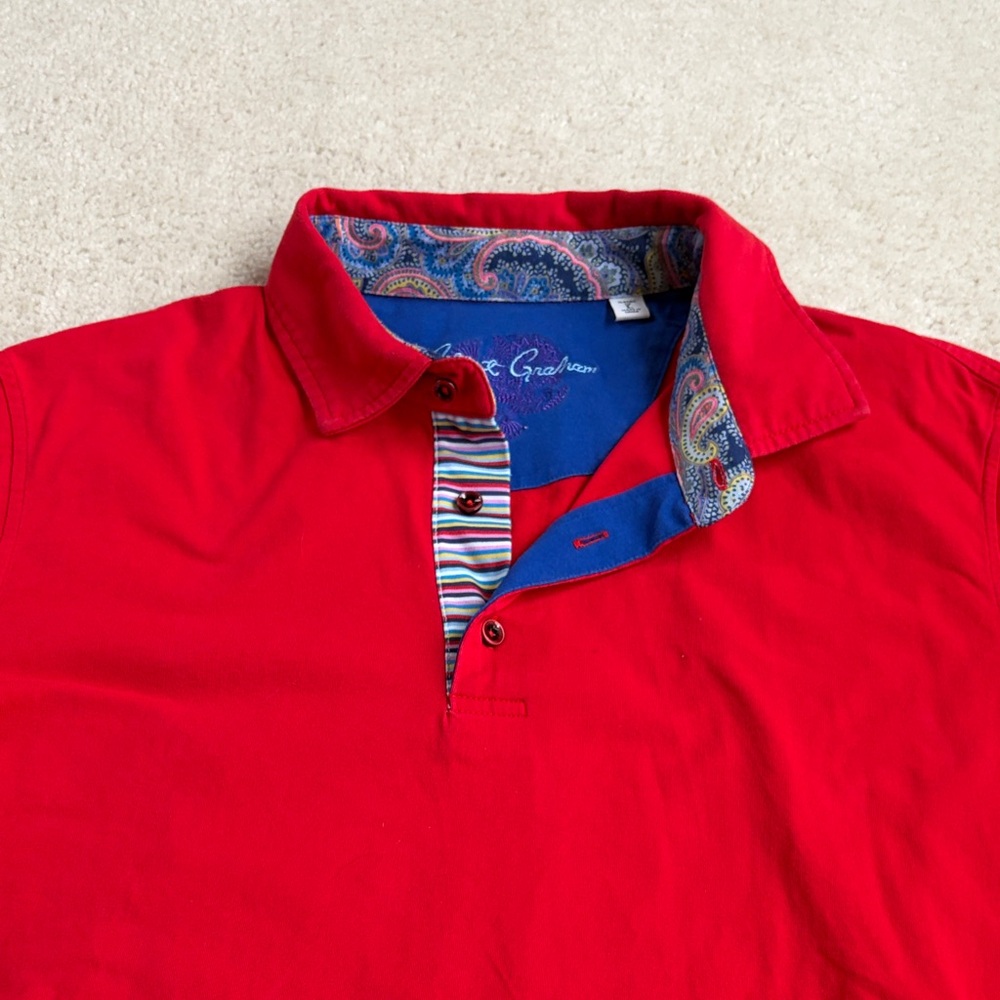 Robert Graham Vibrant Red Polo Shirt - Picture 4 of 9